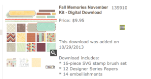 November digital kit screen shot