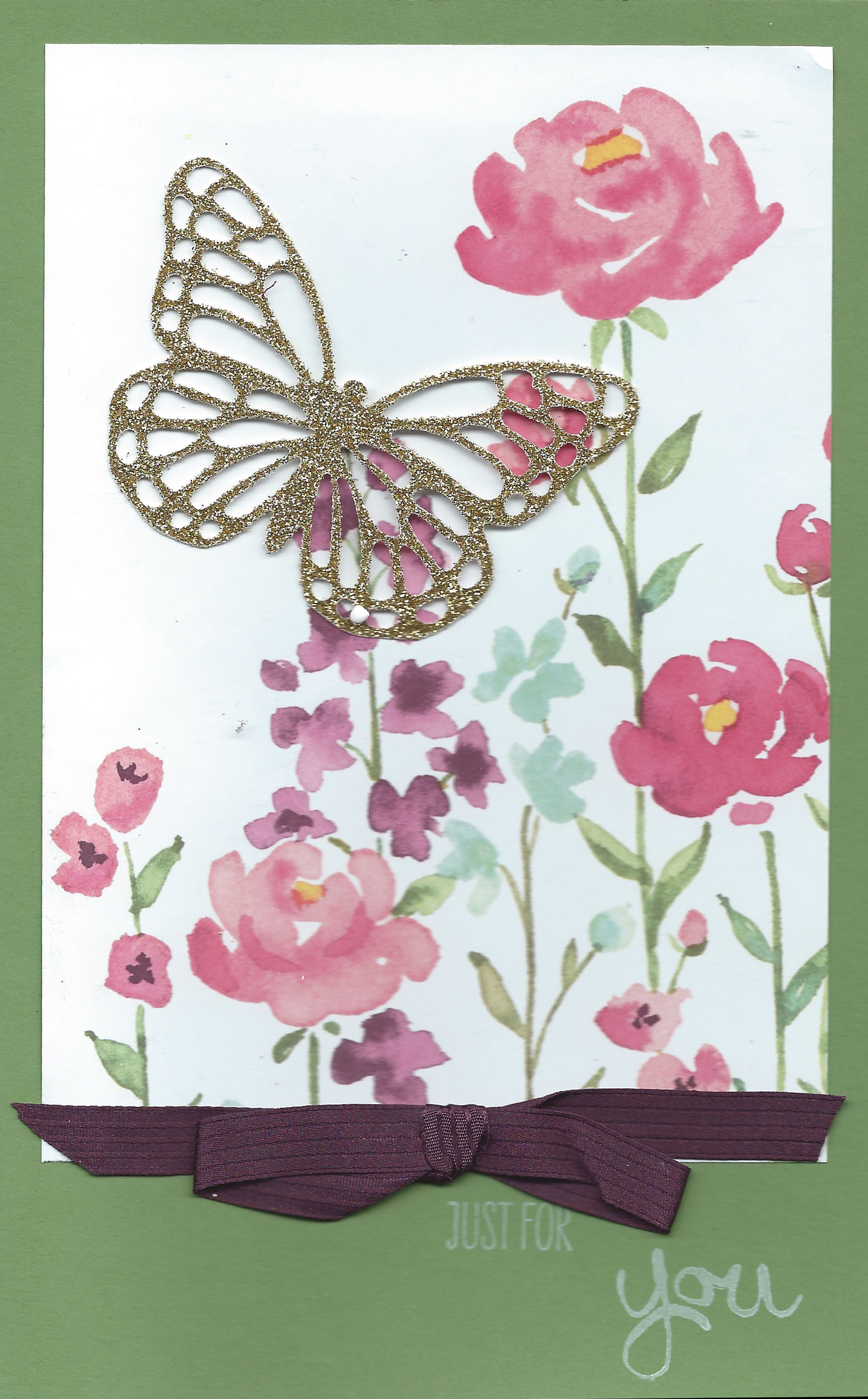 Painted Blooms handstamped card