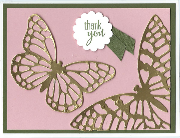 Handmade card using Butterfly Thinlits