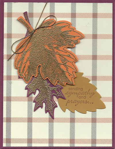 Sympathy card using Vintage Leaves stamp set and Happy Haunting Designer Series Paper