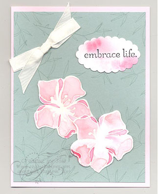 Watercolor onshimmer paper card