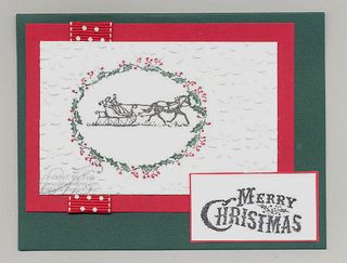 Embossed oval horse drawn sleigh