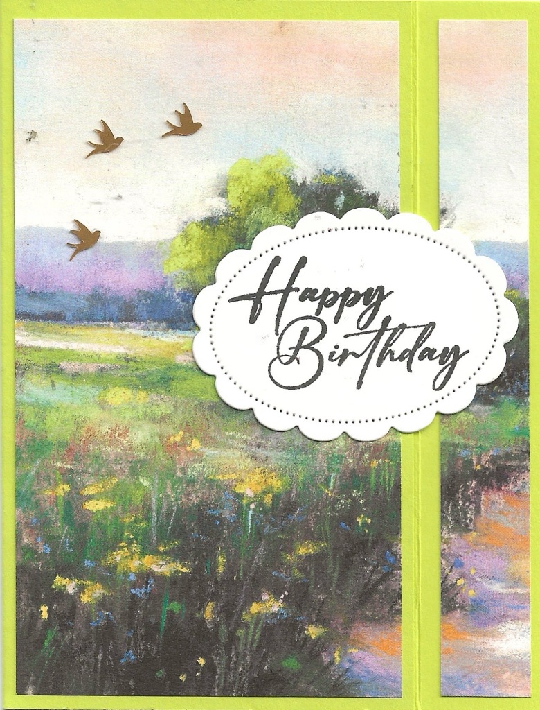 So Simple Back Fold card using Meandering Meadow dsp