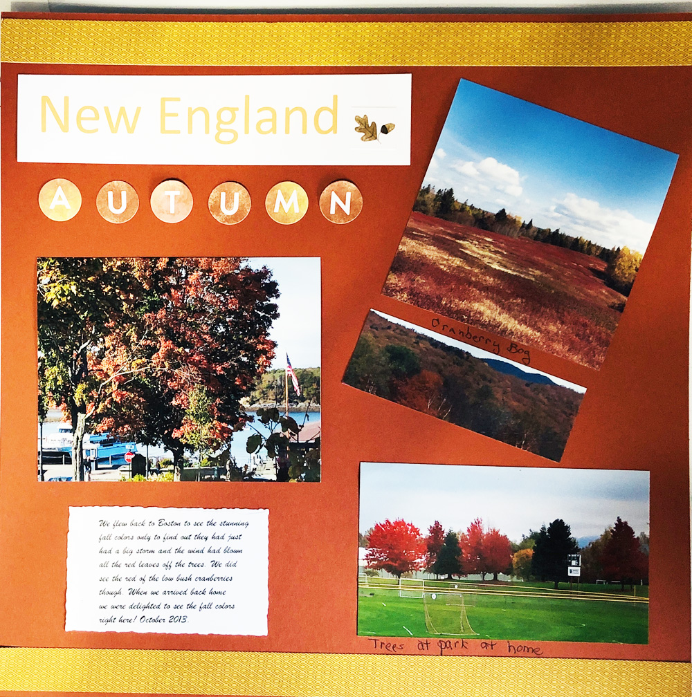 scrapbook page using the coordinating sticker sheet to the Sweet Days of autumn dsp